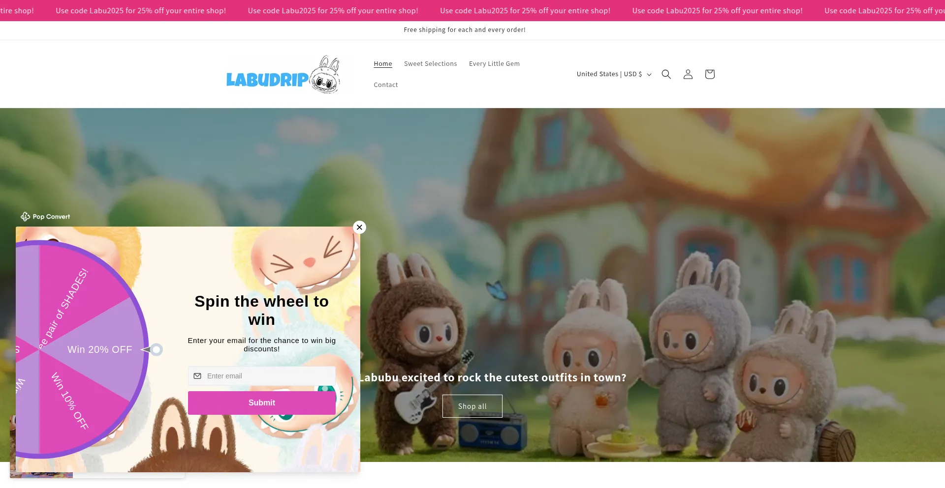 Website screenshot of Labudrip.com