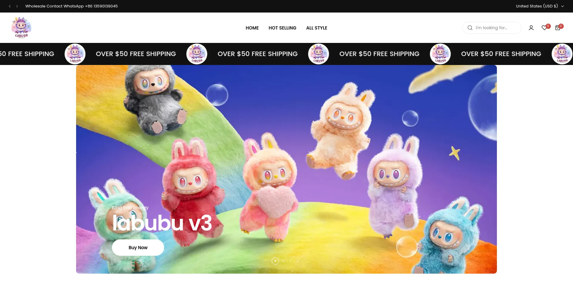 Website screenshot of Labugotoybox.com