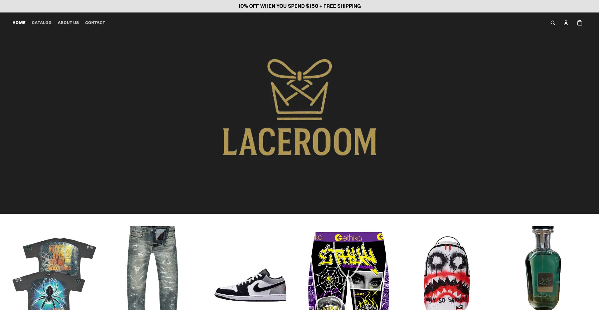 Website screenshot of Laceroominc.com