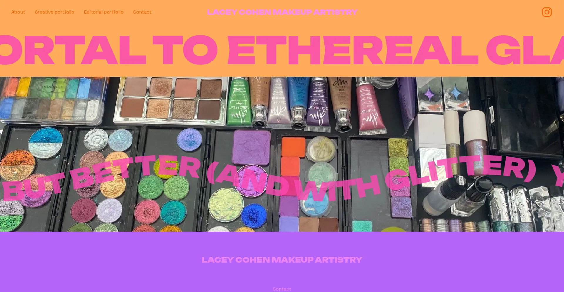 Website screenshot of Laceycohenartistry.com