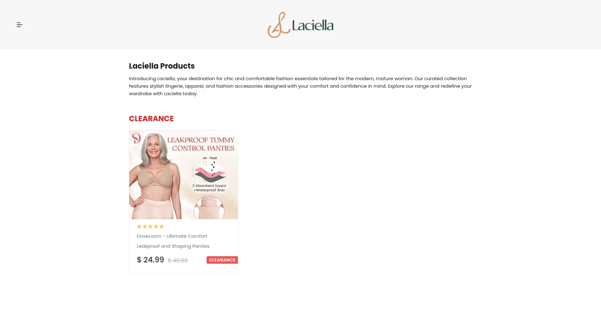Laciella.com Screenshot