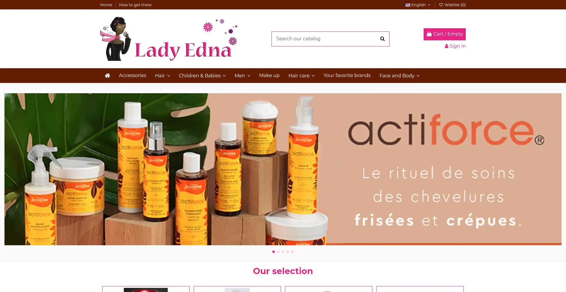 Website screenshot of Ladyedna.com