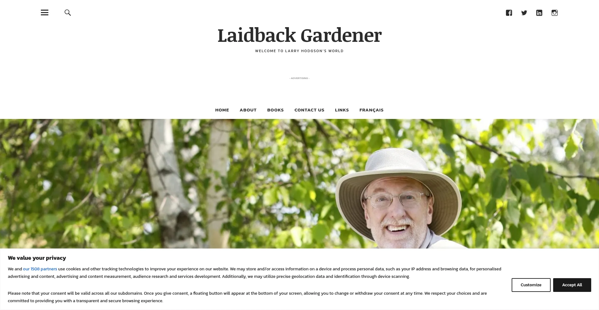 Website screenshot of Laidbackgardener.blog