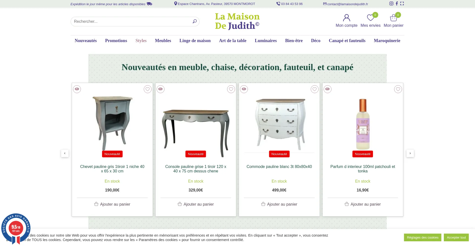 Website screenshot of Lamaisondejudith.fr