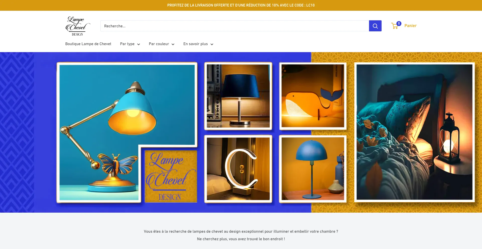 Website screenshot of Lampe-de-chevet-design.com