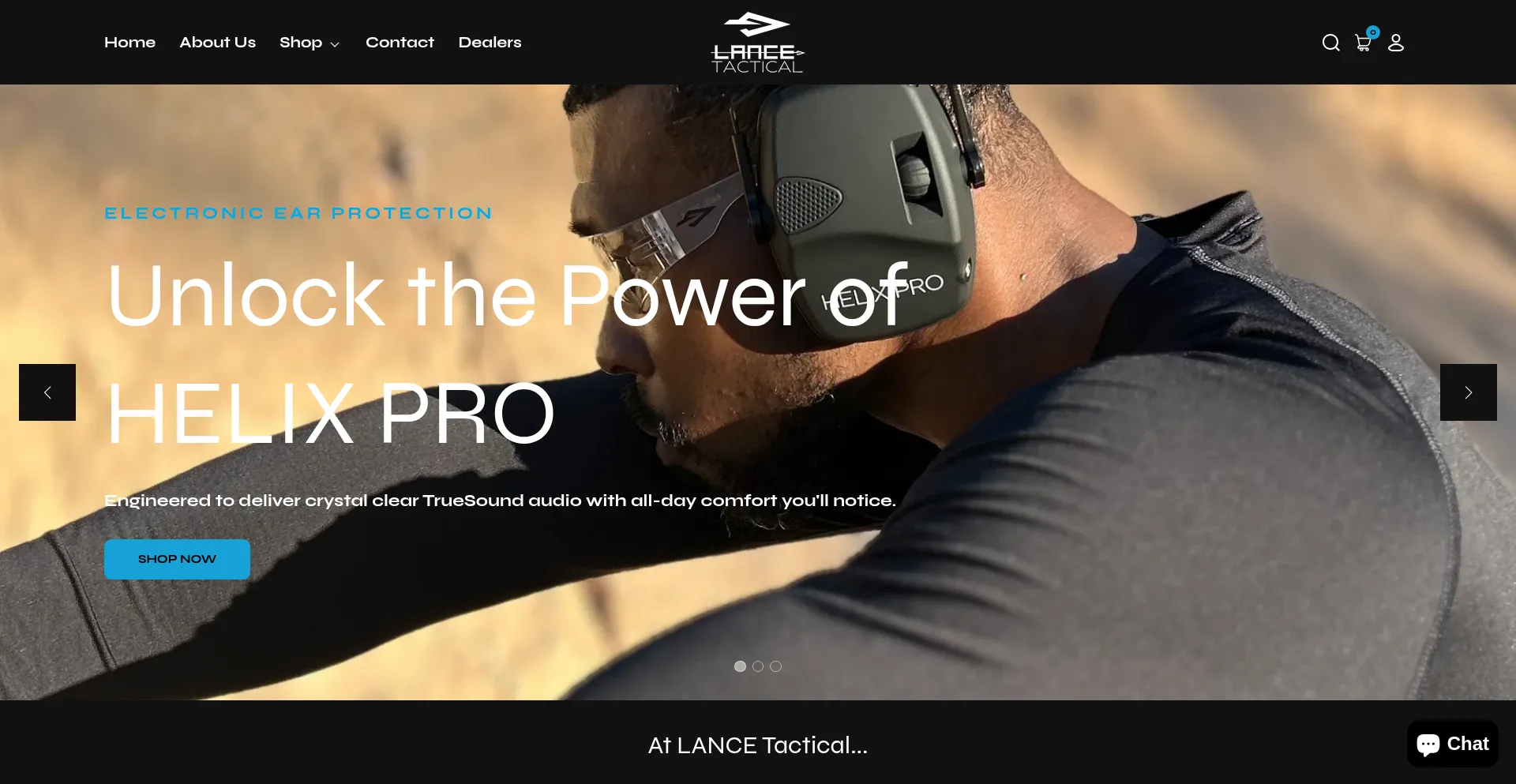 Website screenshot of Lance-tactical.com