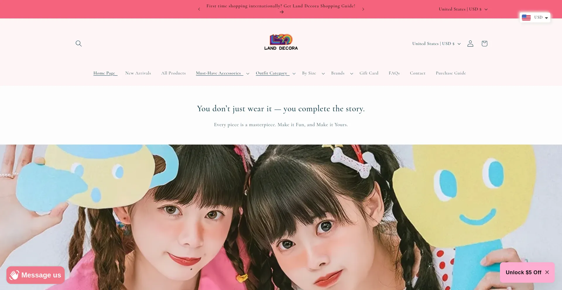 Website screenshot of Landdecora.com