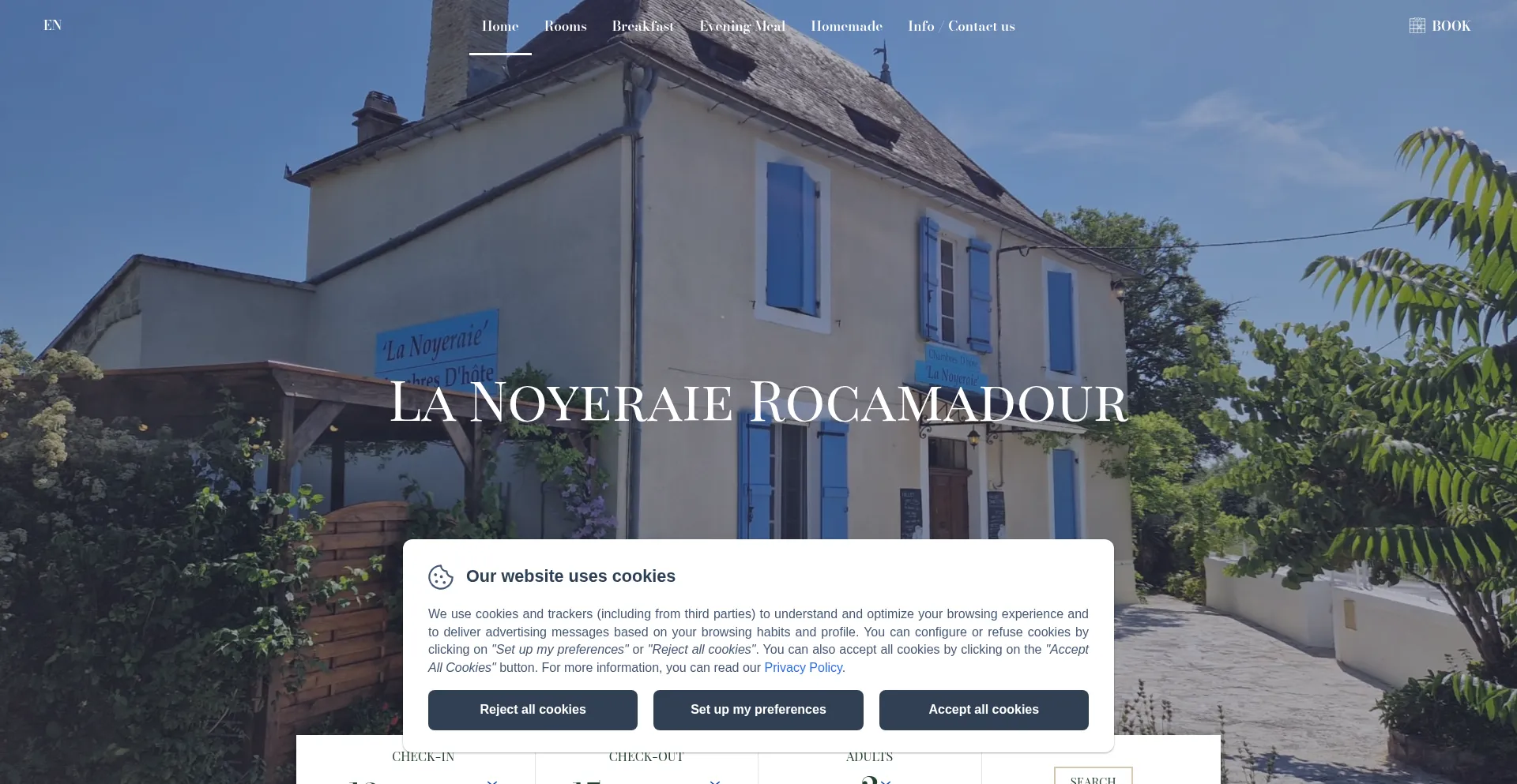 Website screenshot of Lanoyeraierocamadour.com