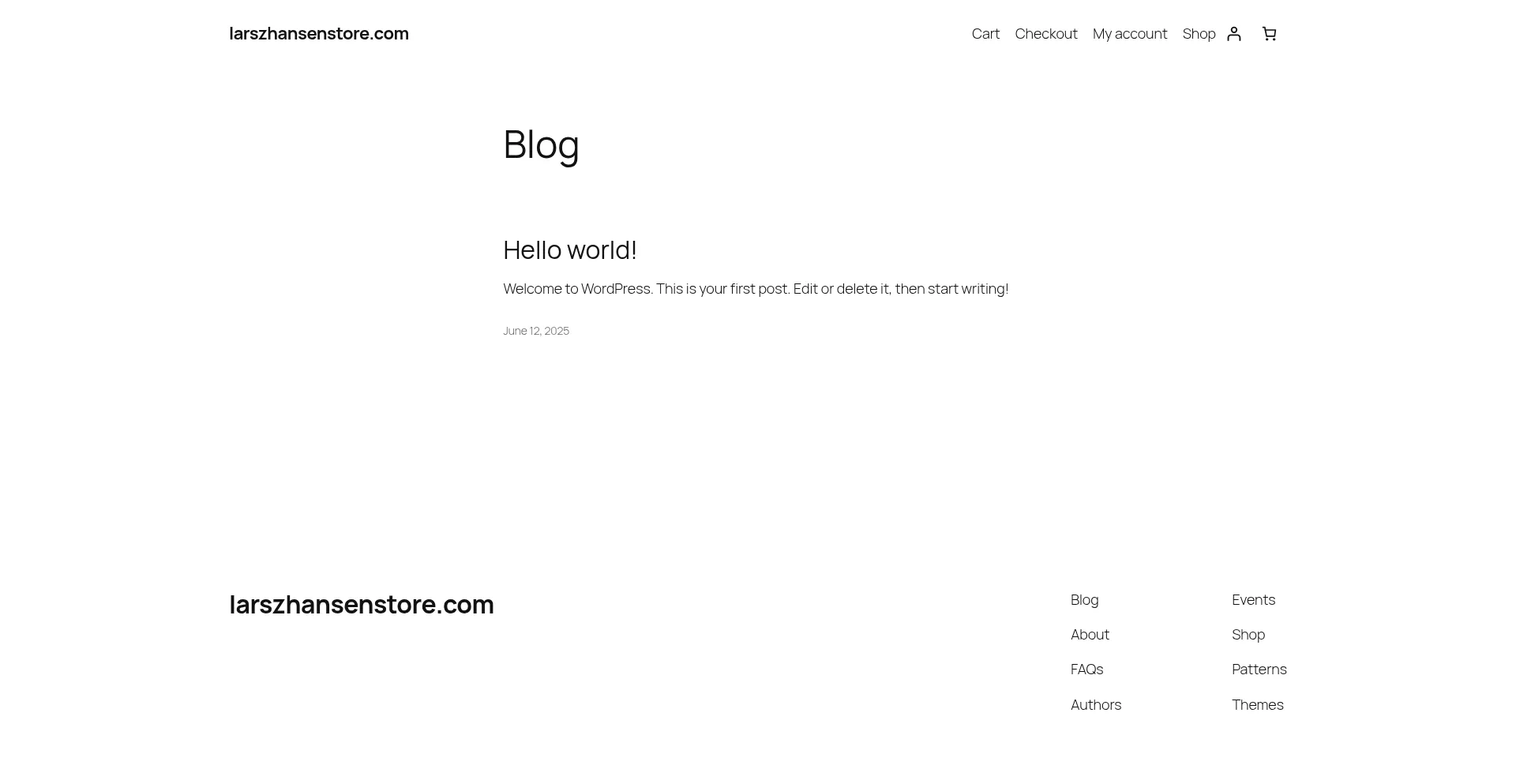 Website screenshot of Larszhansenstore.com
