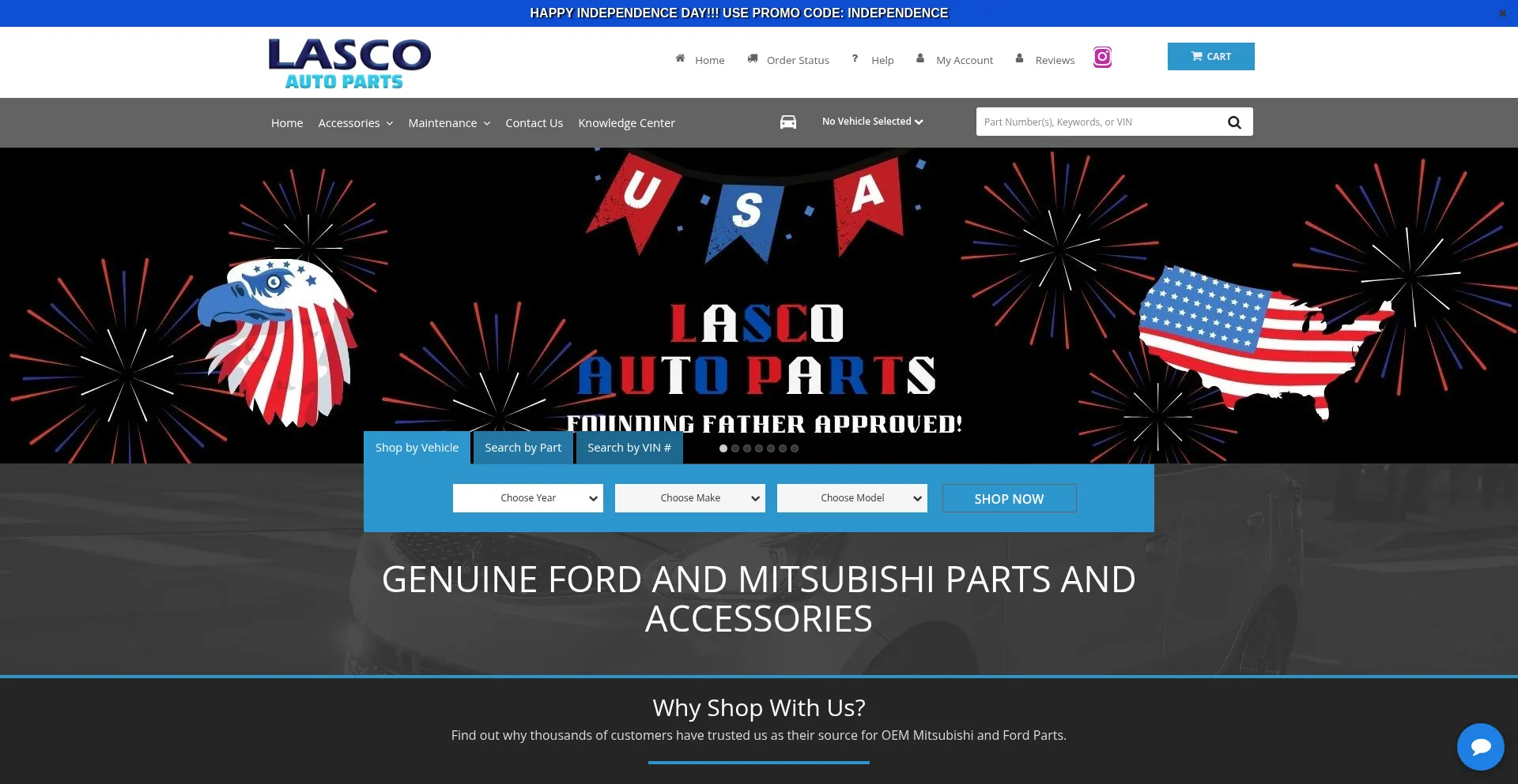 Website screenshot of Lascoautoparts.com
