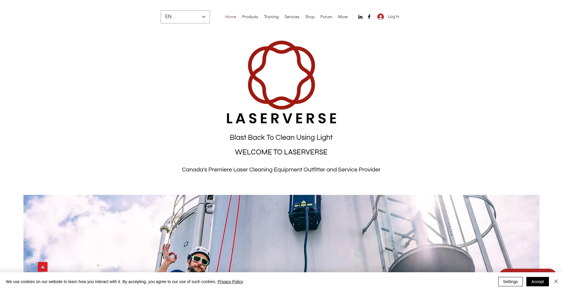 Website screenshot of Laserverse.ca