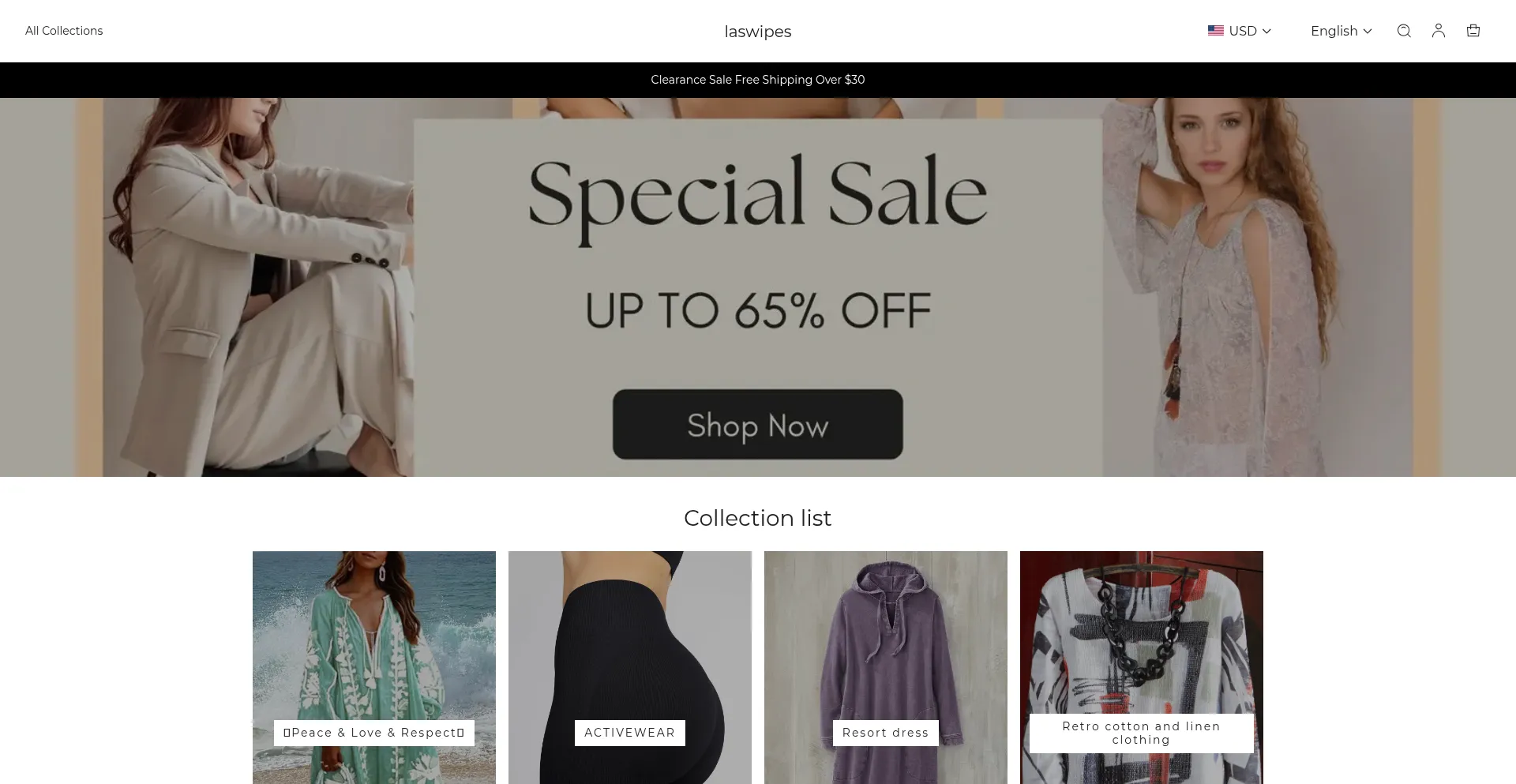 Website screenshot of Laswipes.com