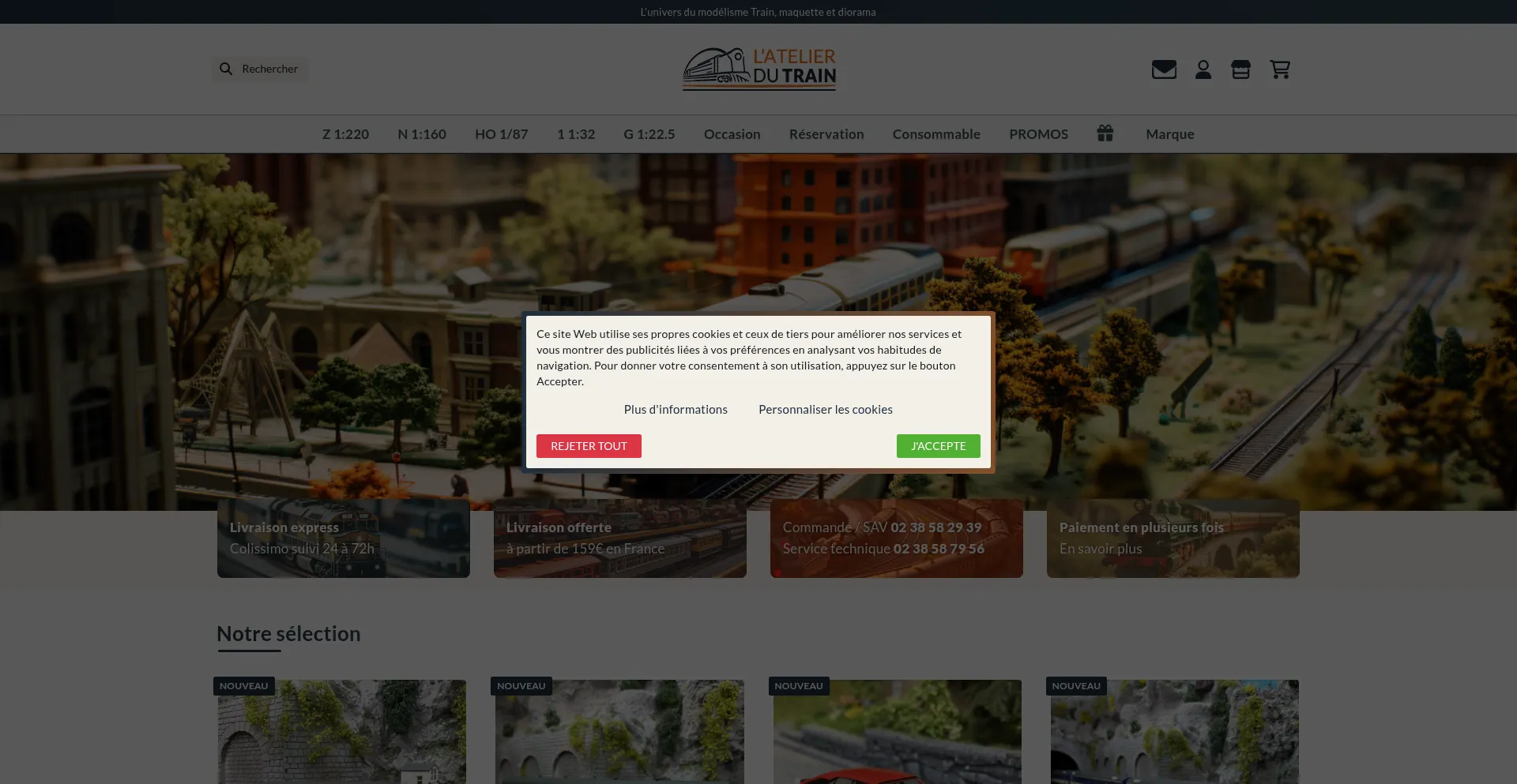 Website screenshot of Latelierdutrain.com