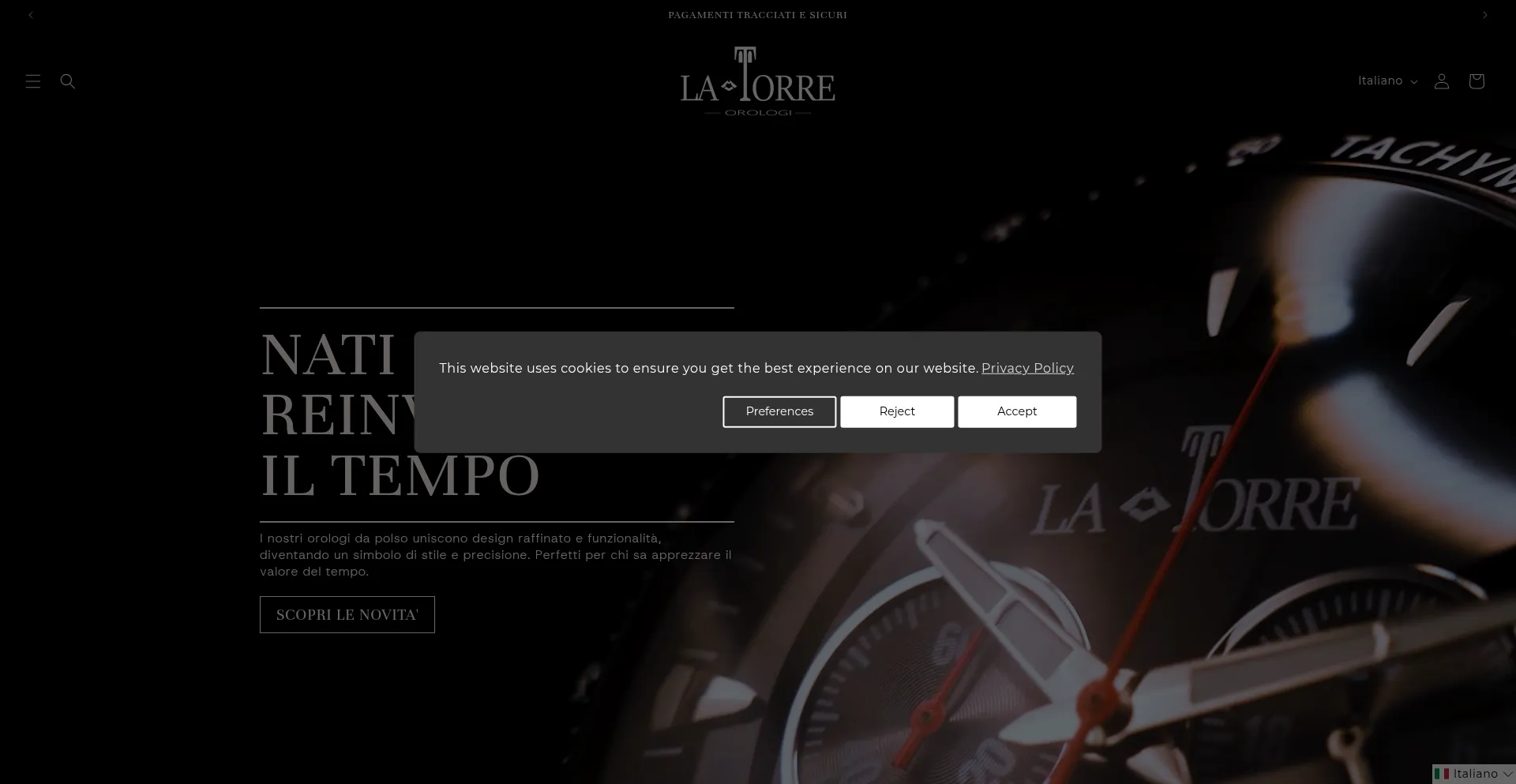 Website screenshot of Latorreorologi.it