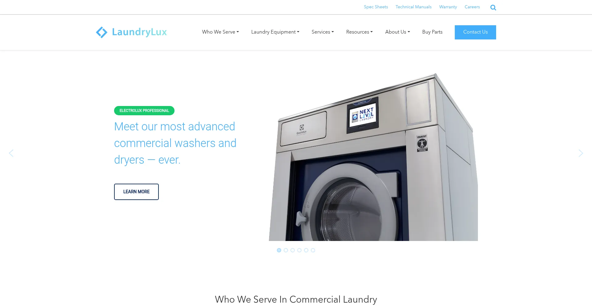 Website screenshot of Laundrylux.com