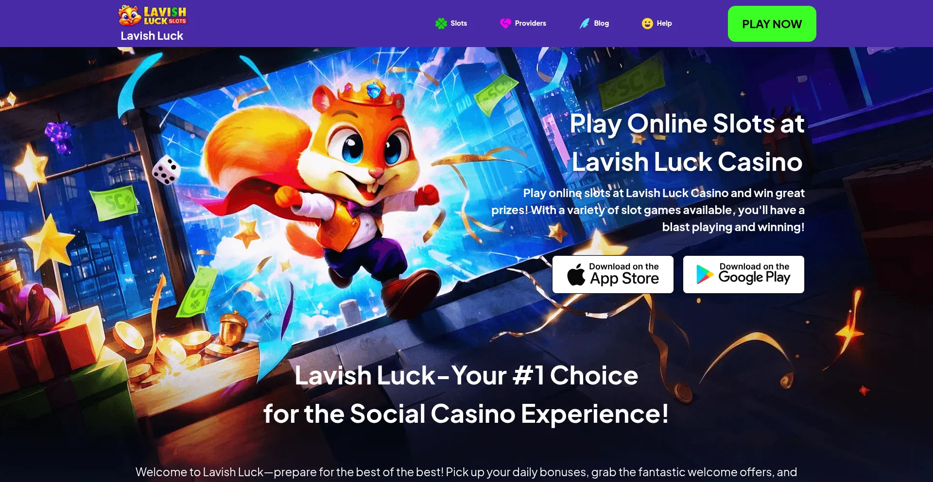 Lavishluckcasino.com Screenshot