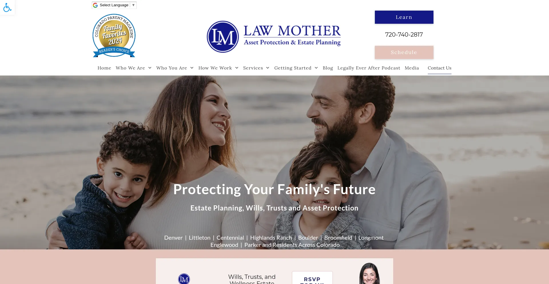 Website screenshot of Lawmother.com