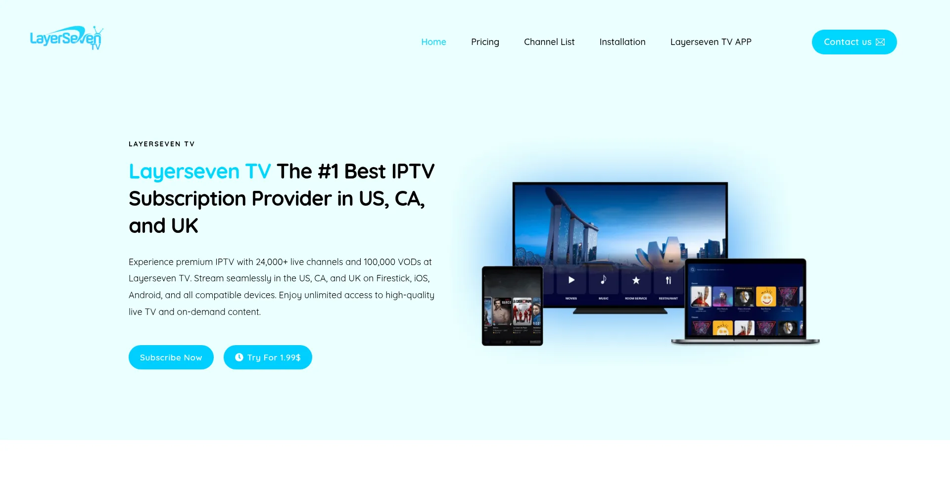 Website screenshot of Layerseventv.tv
