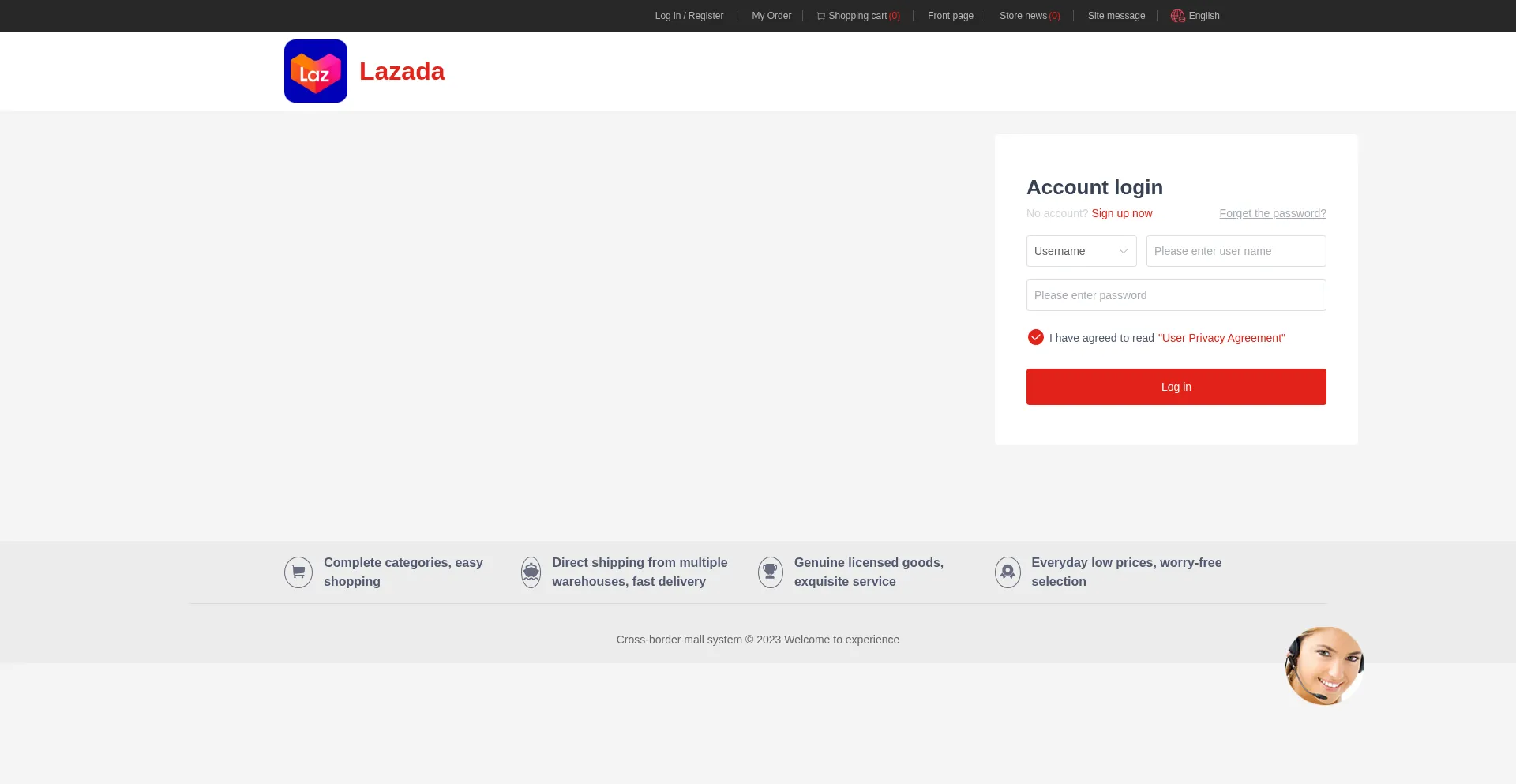 Website screenshot of Lazada.shoesmine.com