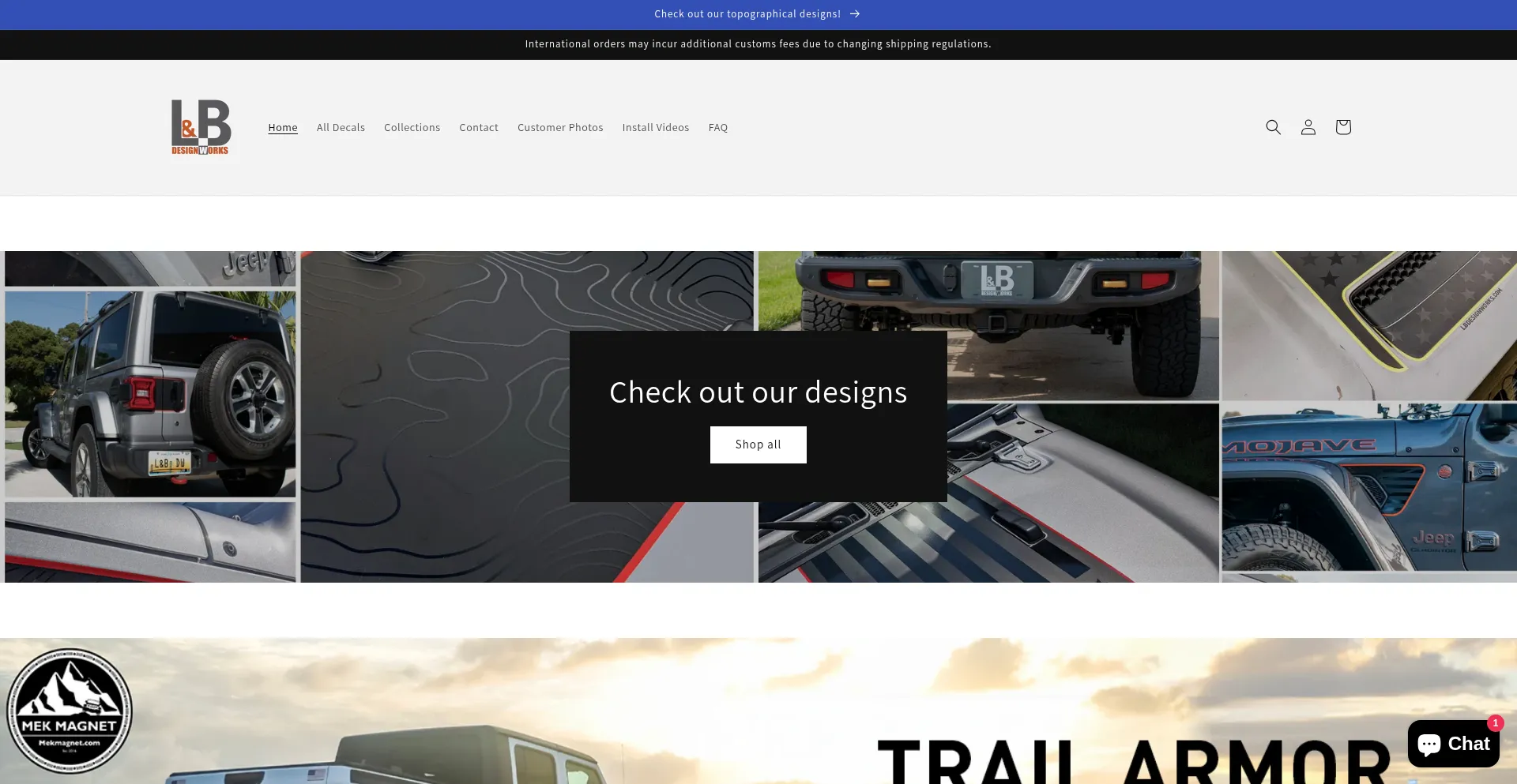 Website screenshot of Lbdesignworks.com