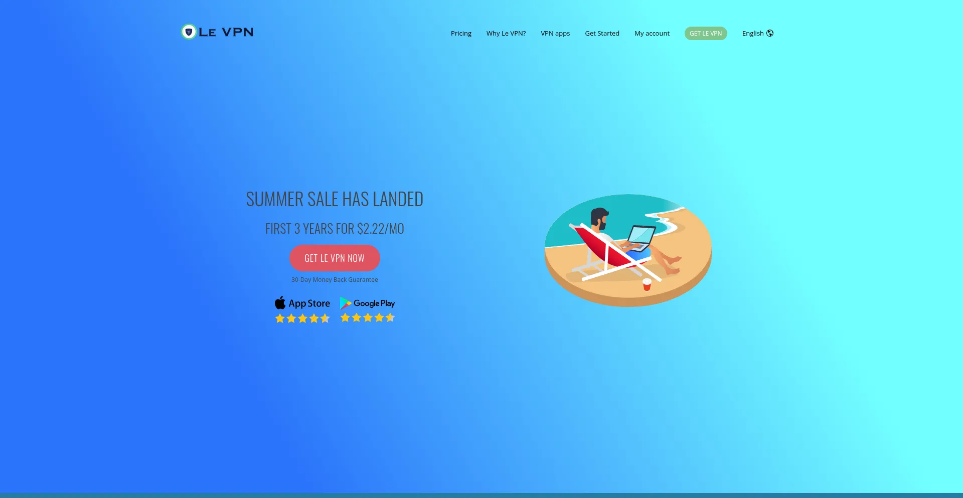 Website screenshot of Le-vpn.com