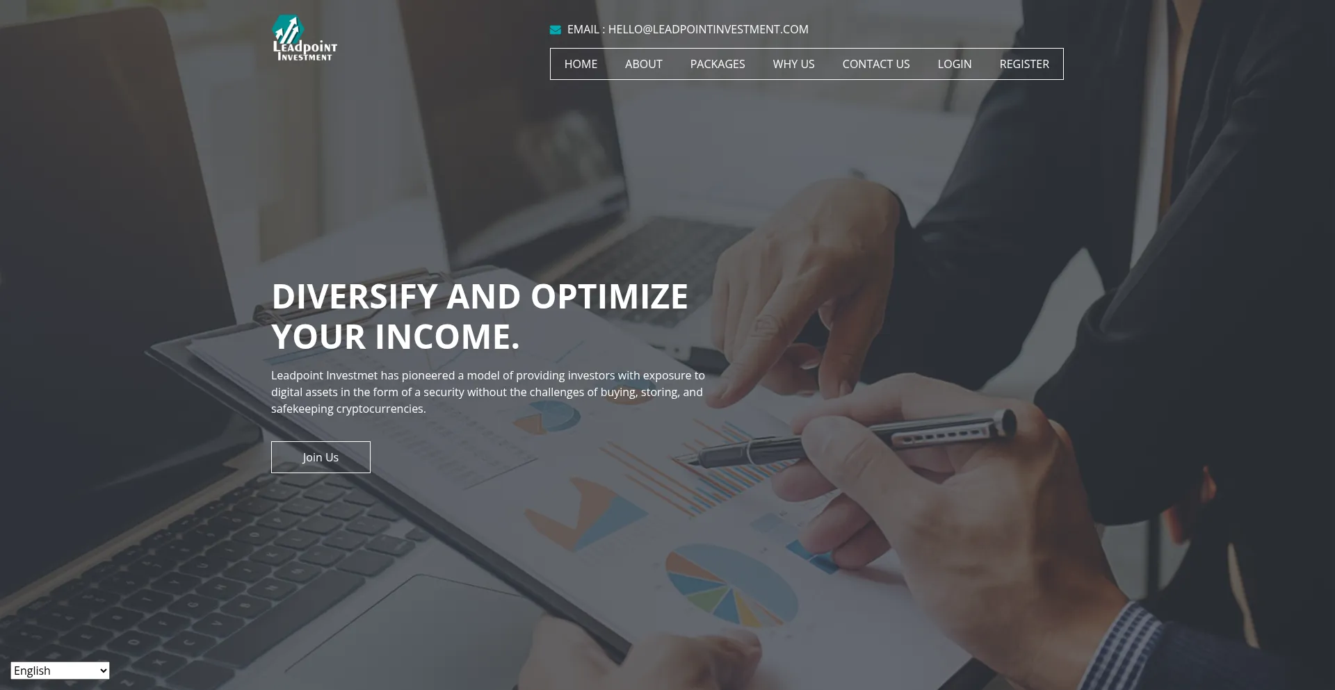Website screenshot of Leadpointinvestment.com