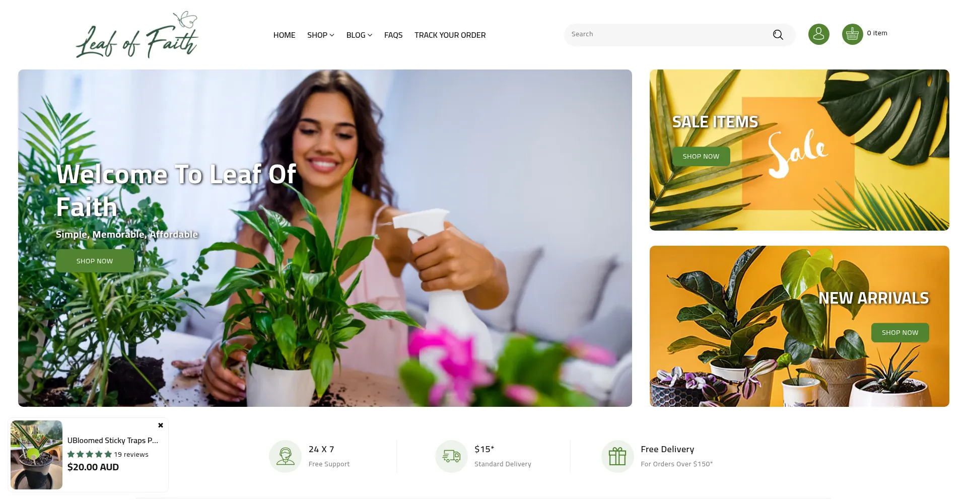 Website screenshot of Leafoffaithsa.com.au