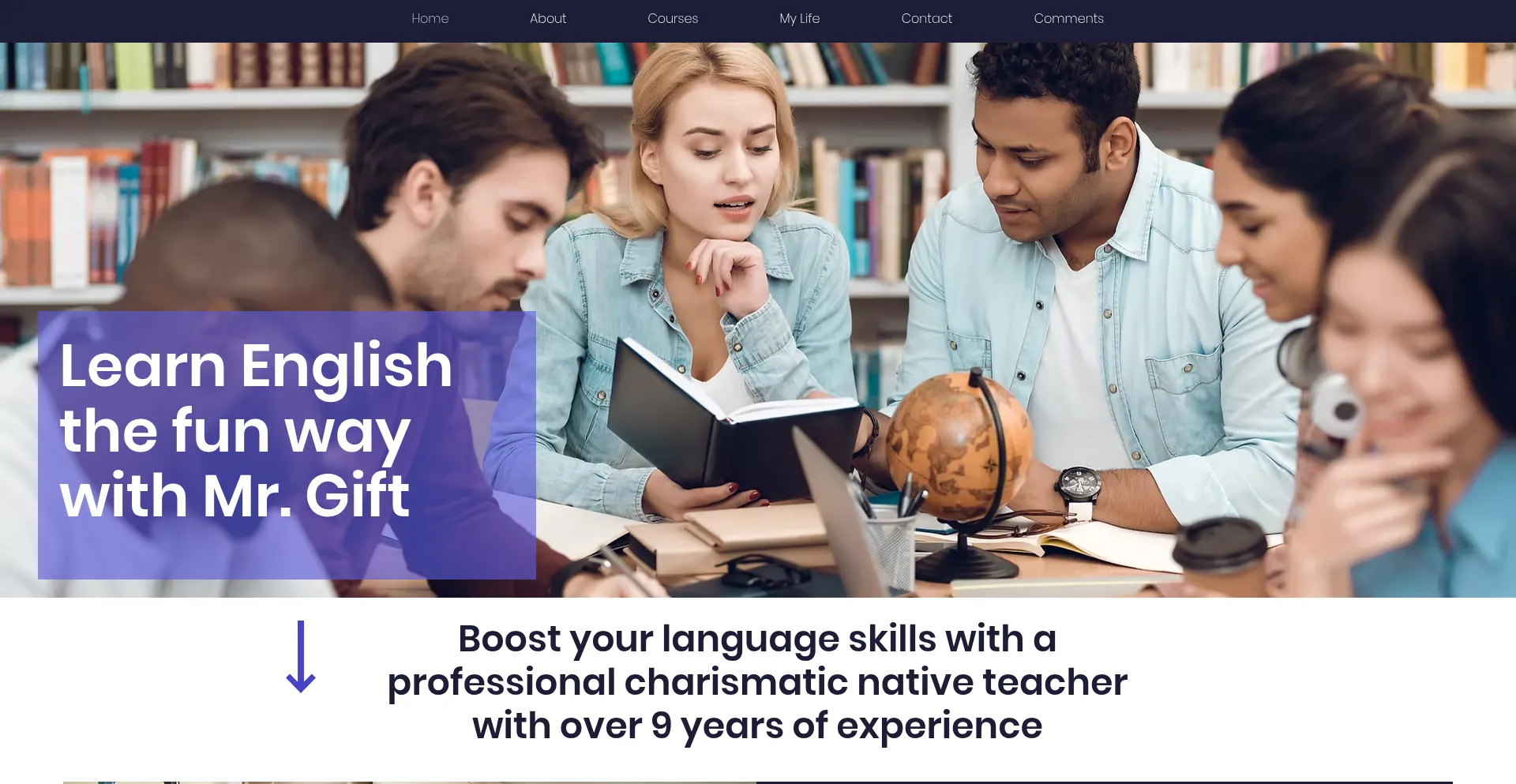 Website screenshot of Learnenglishthefunway.com