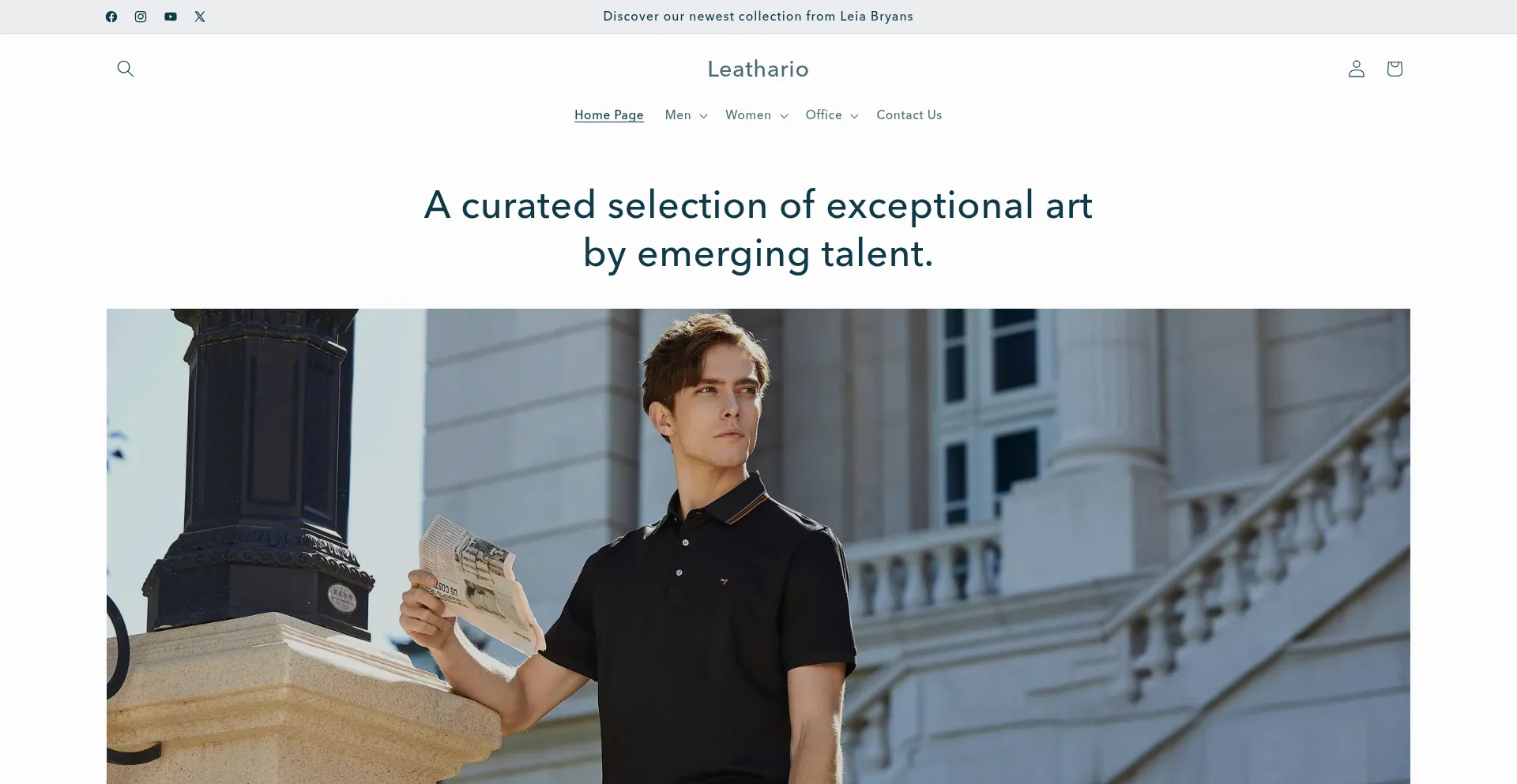 Website screenshot of Leathariobag.com