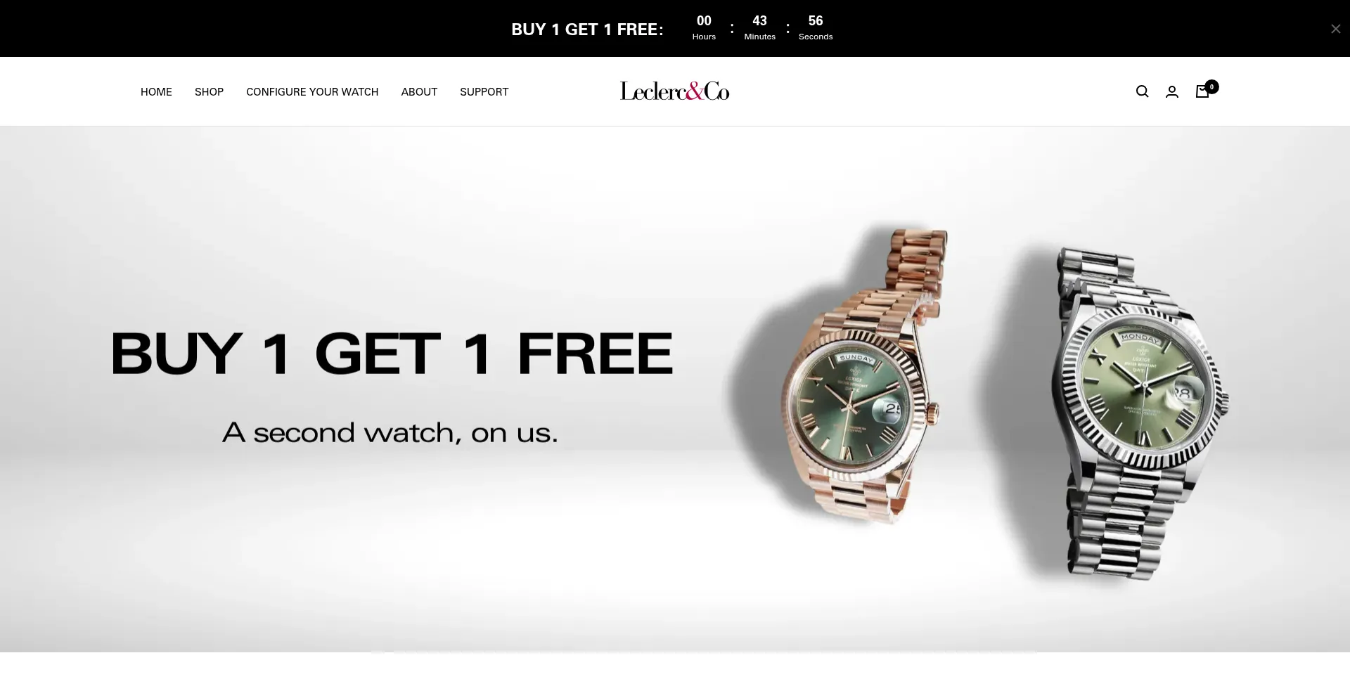 Website screenshot of Leclercwatches.com