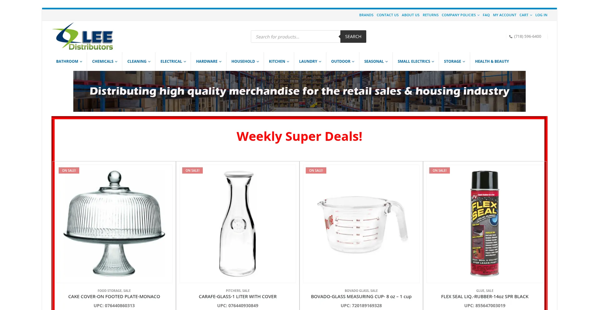 Website screenshot of Leedistributors.com