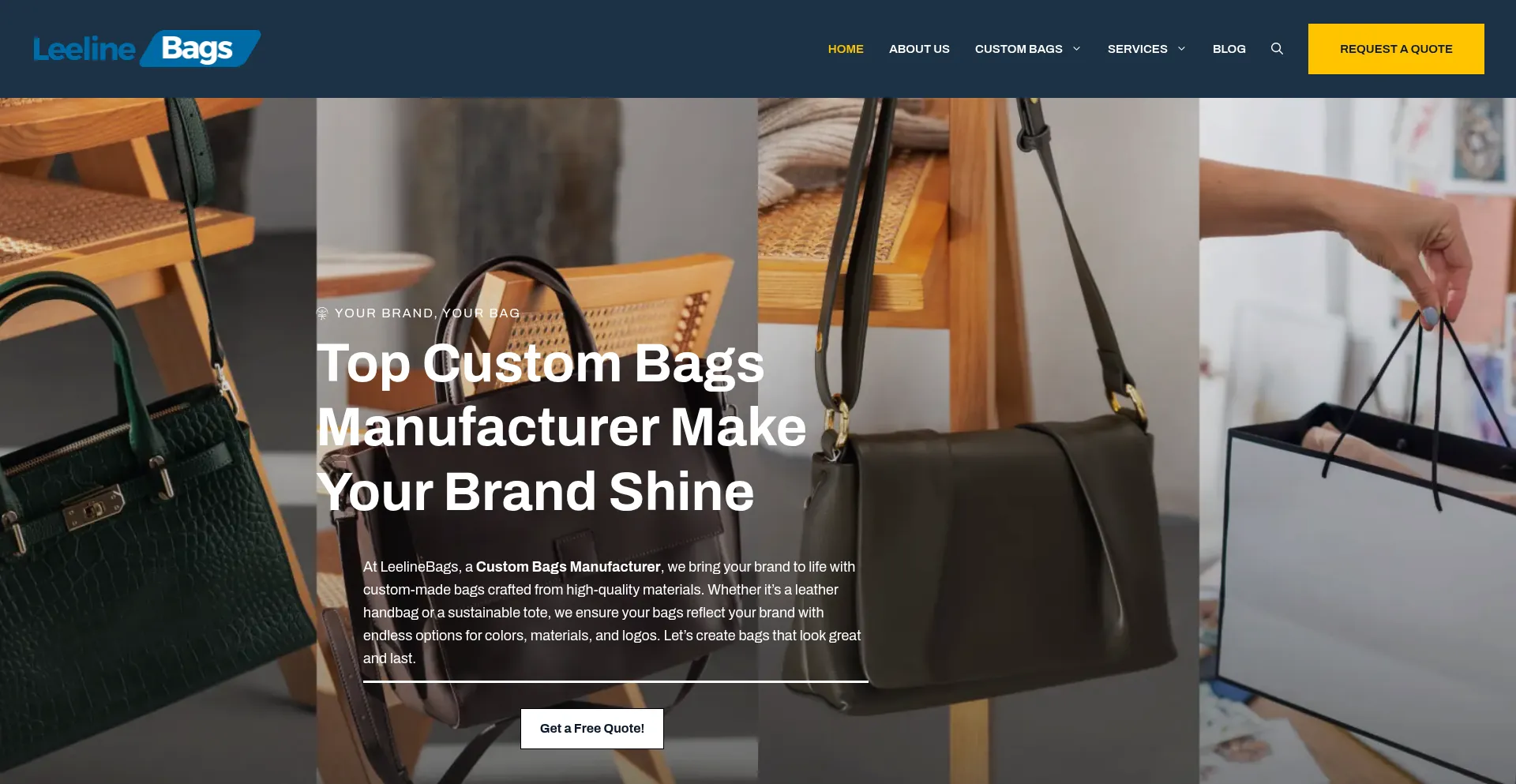 Website screenshot of Leelinebags.com