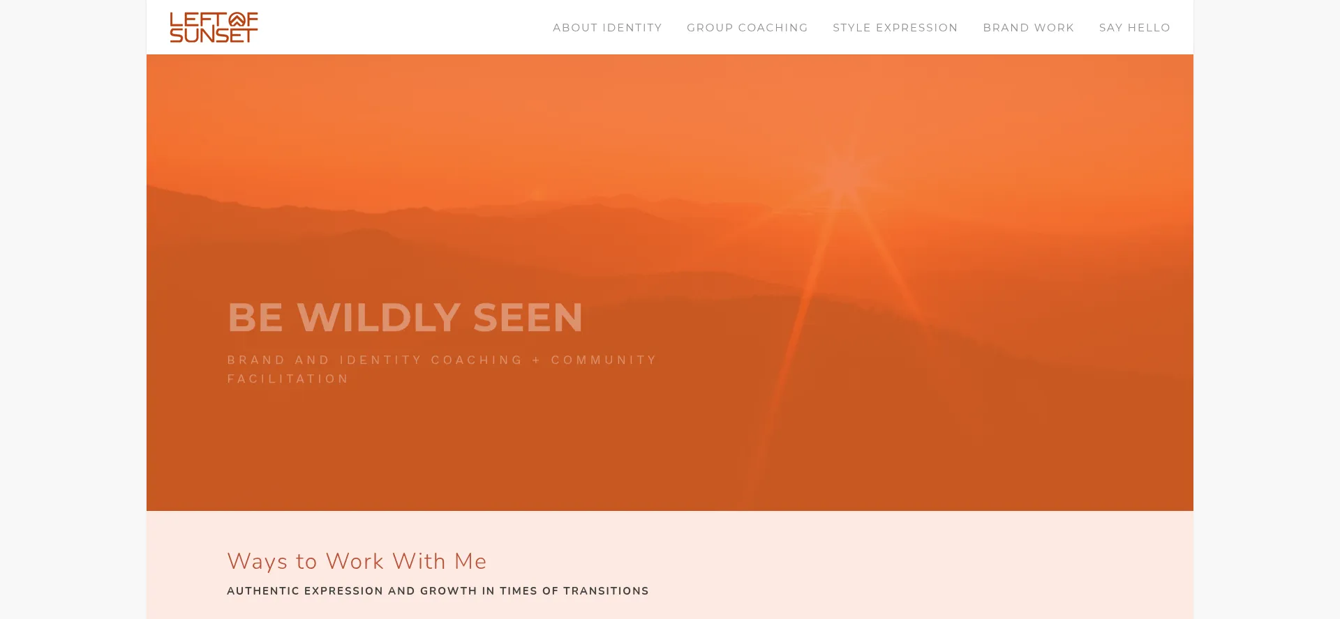 Website screenshot of Leftofsunset.com