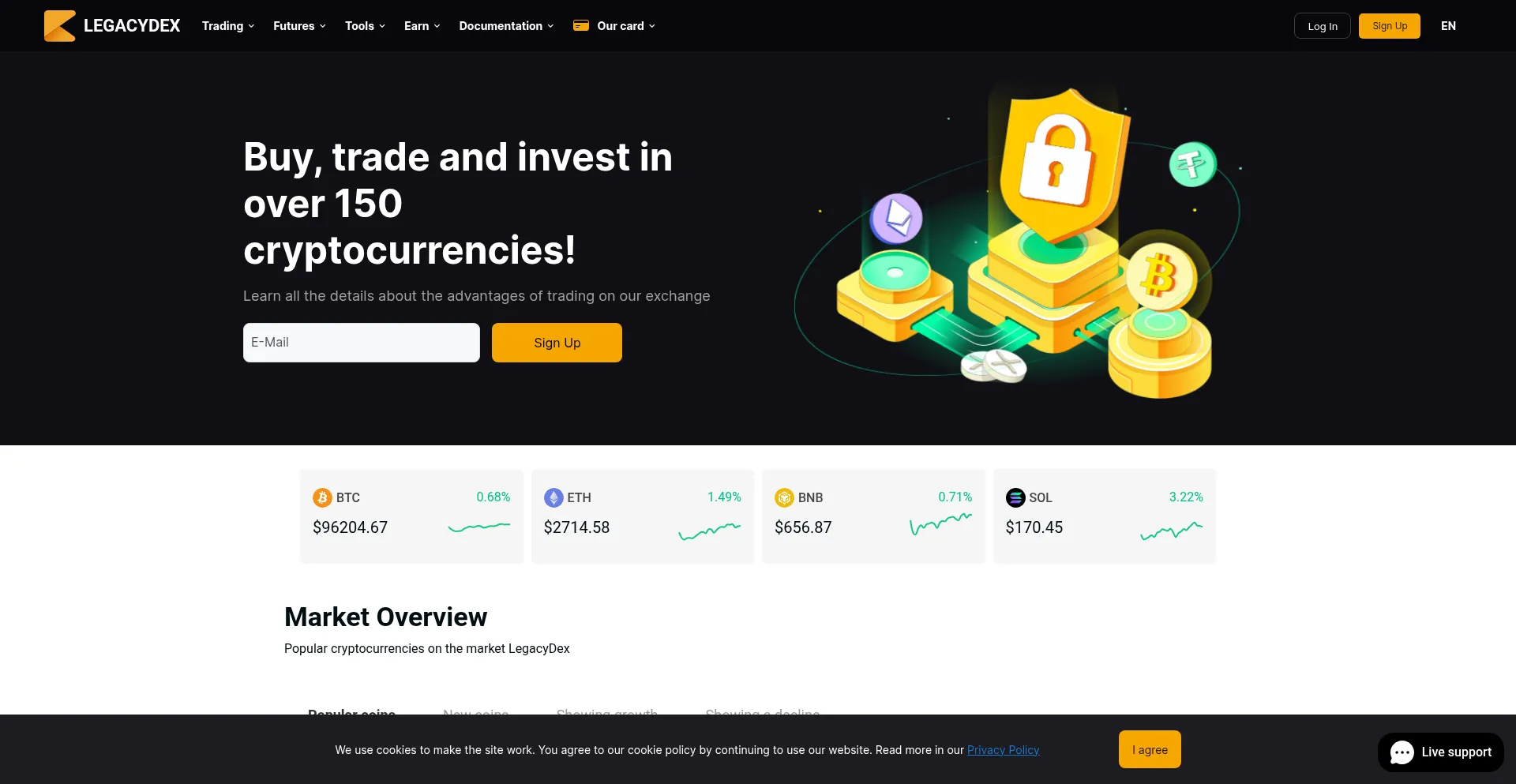 Website screenshot of Legacydex.io