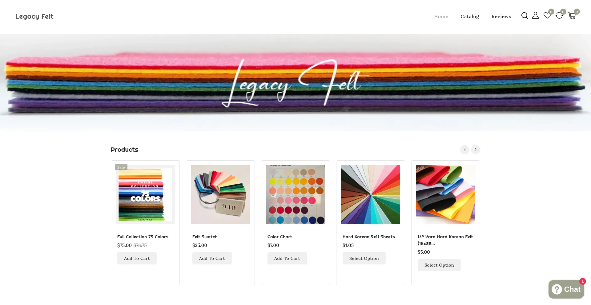 Website screenshot of Legacyfelt.com