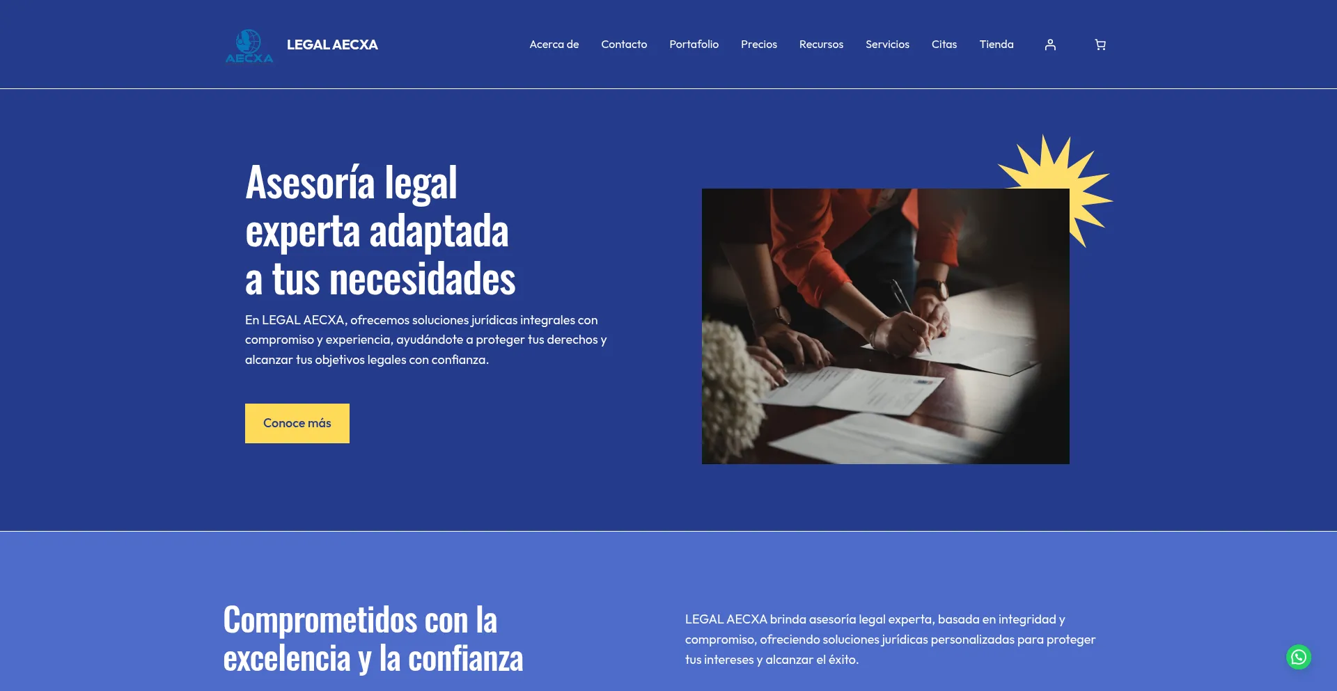 Website screenshot of Legal.aecxa.com