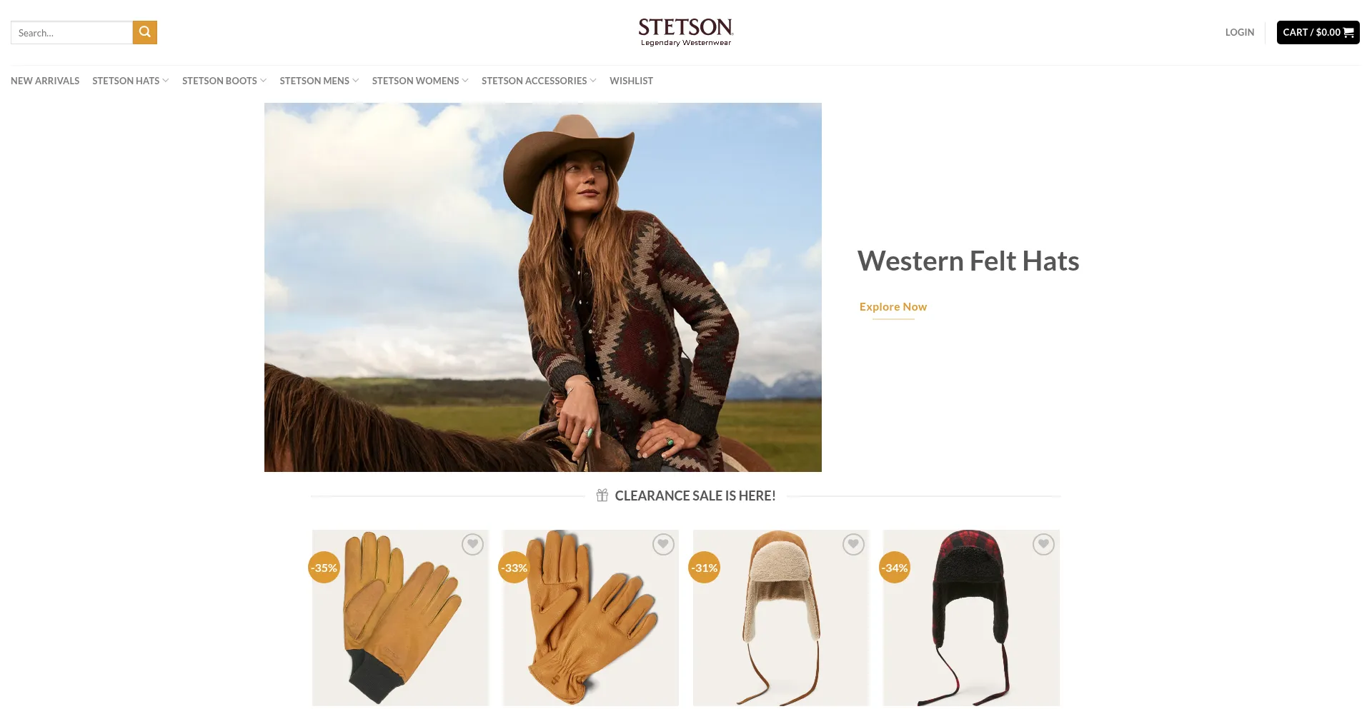 Website screenshot of Legendarywesternwear.com