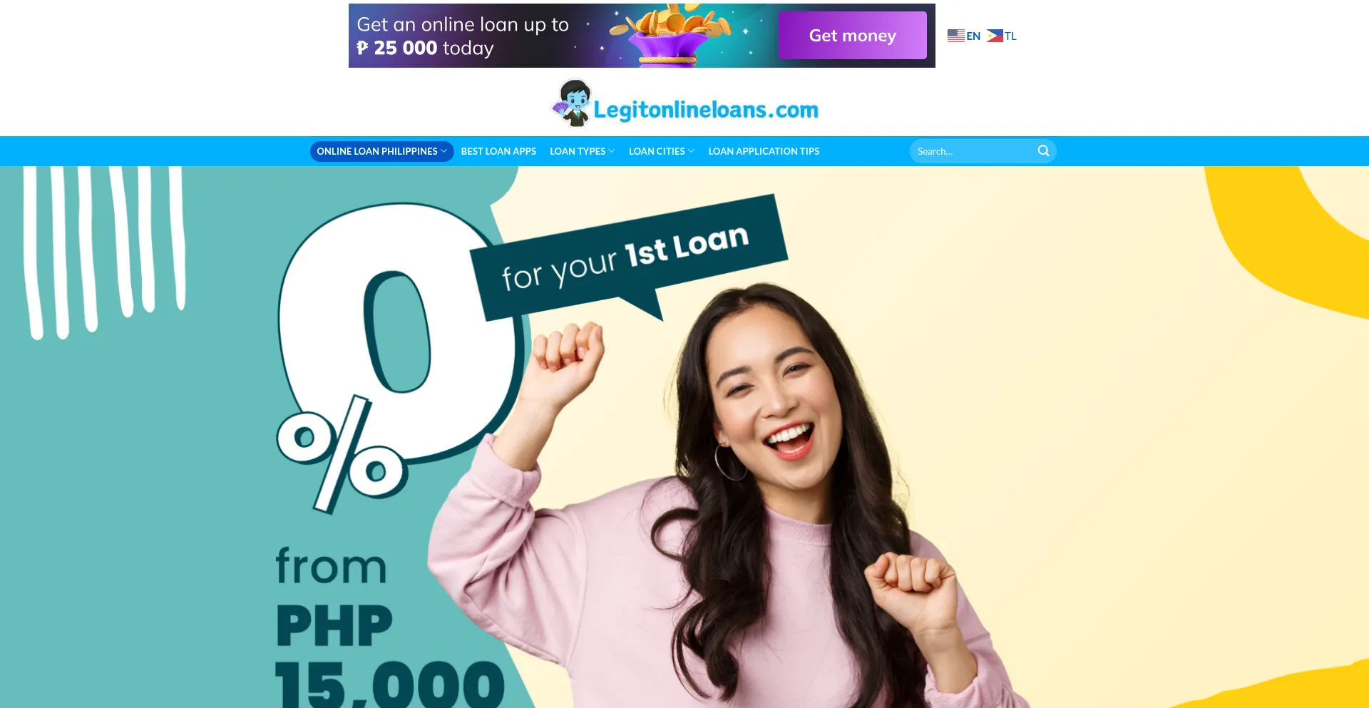 Website screenshot of Legitonlineloans.com