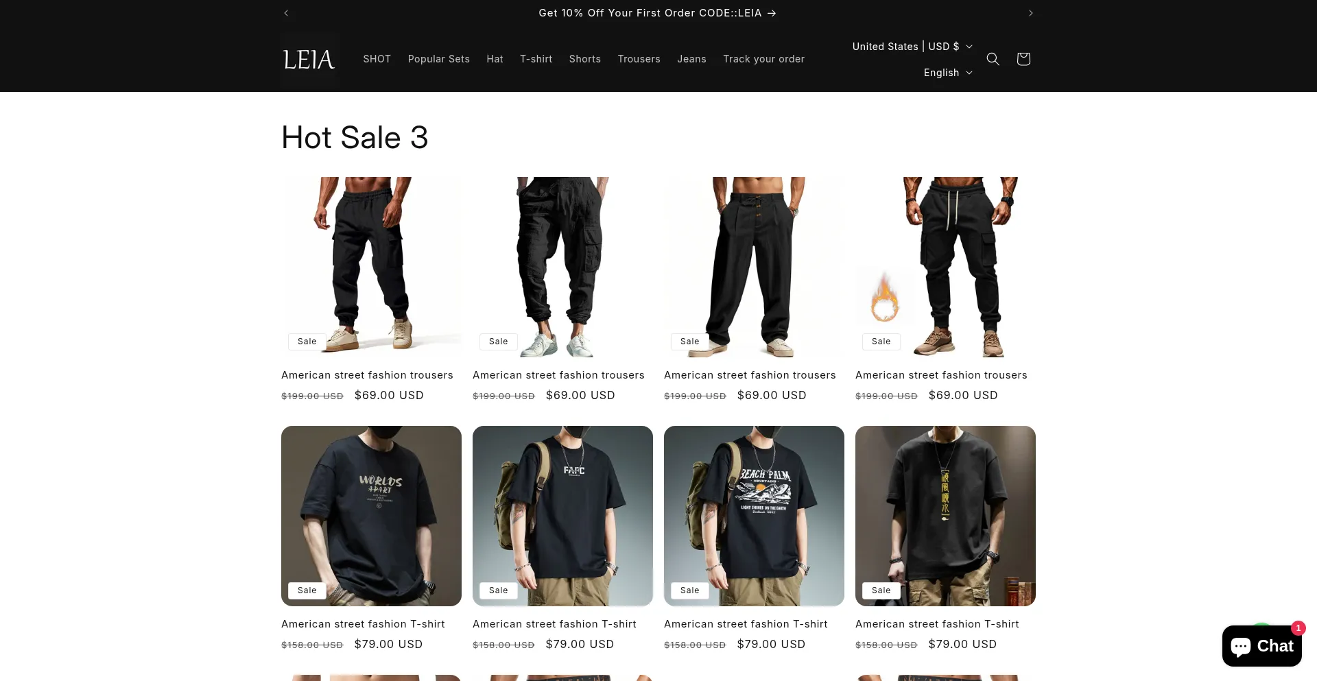 Website screenshot of Leiastyle.shop