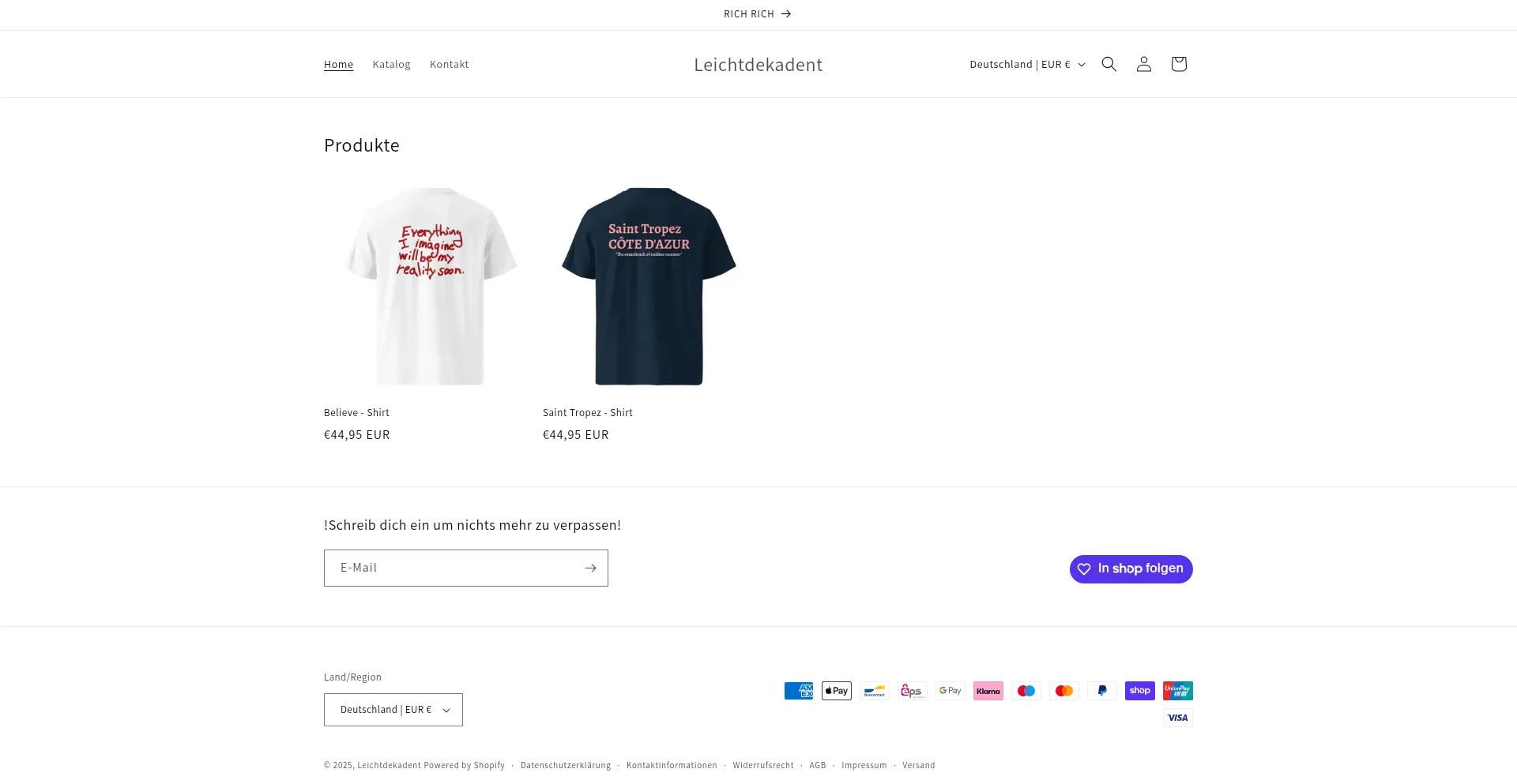 ¿És Seguro y Confiable Leichtdekadent.myshopify.com?