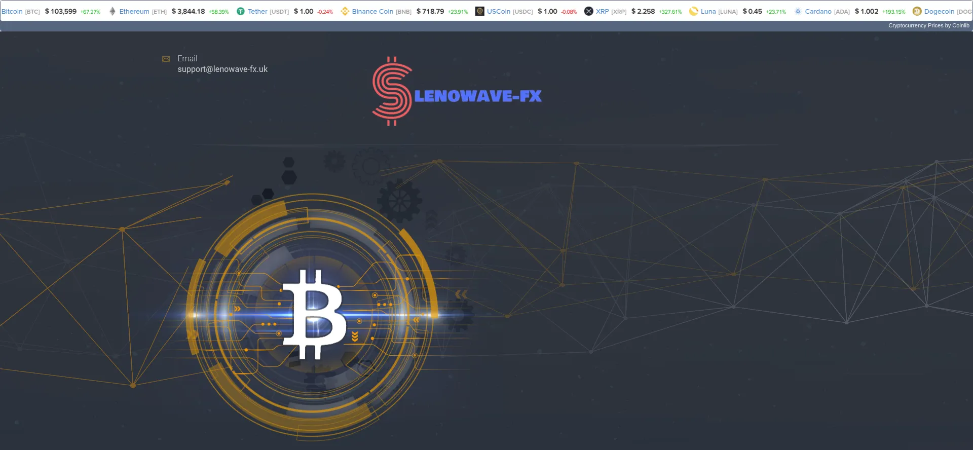 Website screenshot of Lenowave-fx.uk