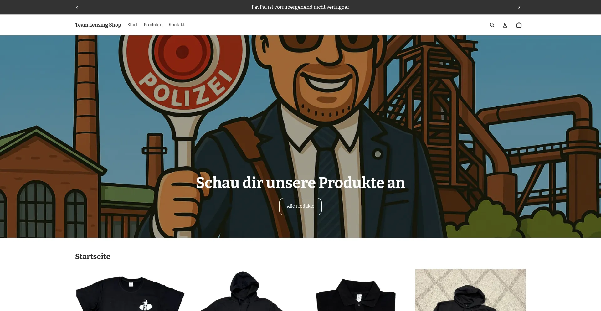 Website screenshot of Lensing.shop