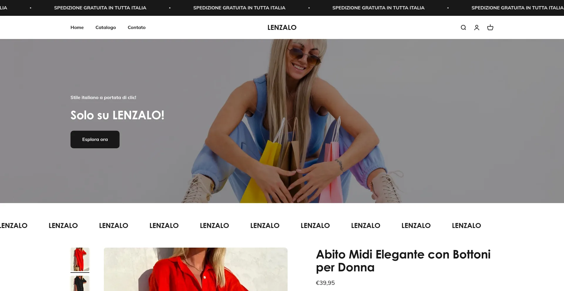 Website screenshot of Lenzalo.com