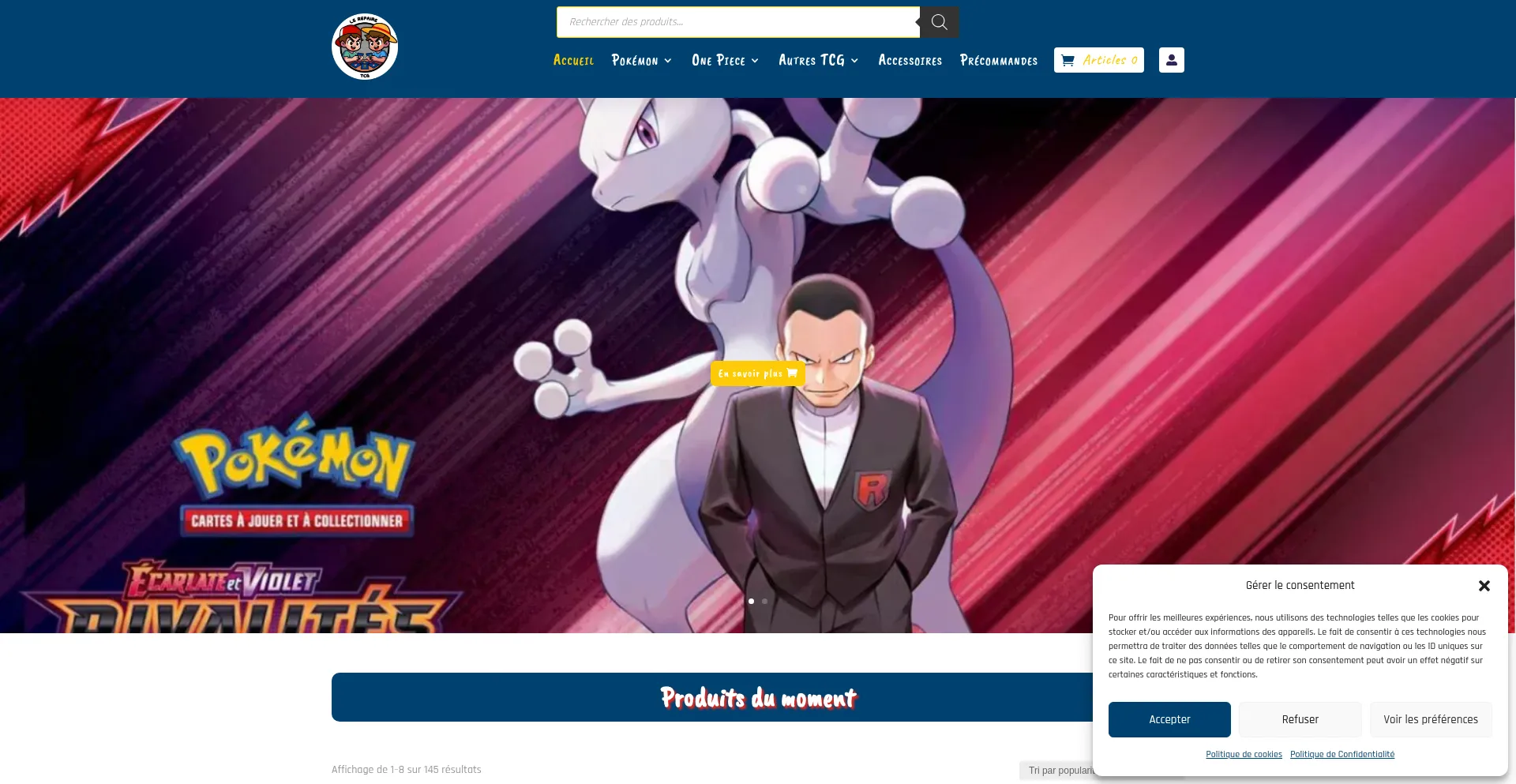 Website screenshot of Lerepairetcg.com