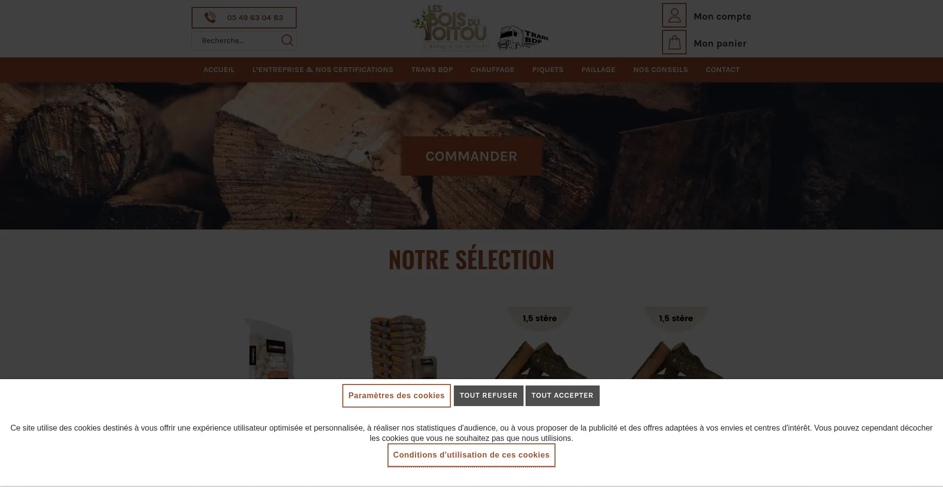 Website screenshot of Lesboisdupoitou-chauffage-piquets.com