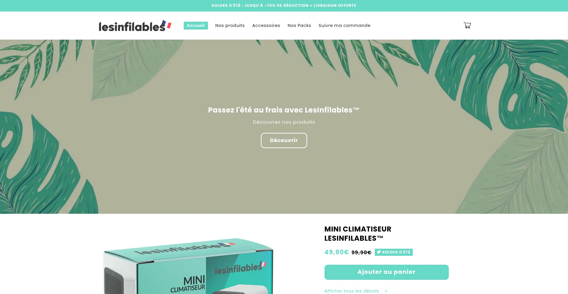 Website screenshot of Lesinfilables.com
