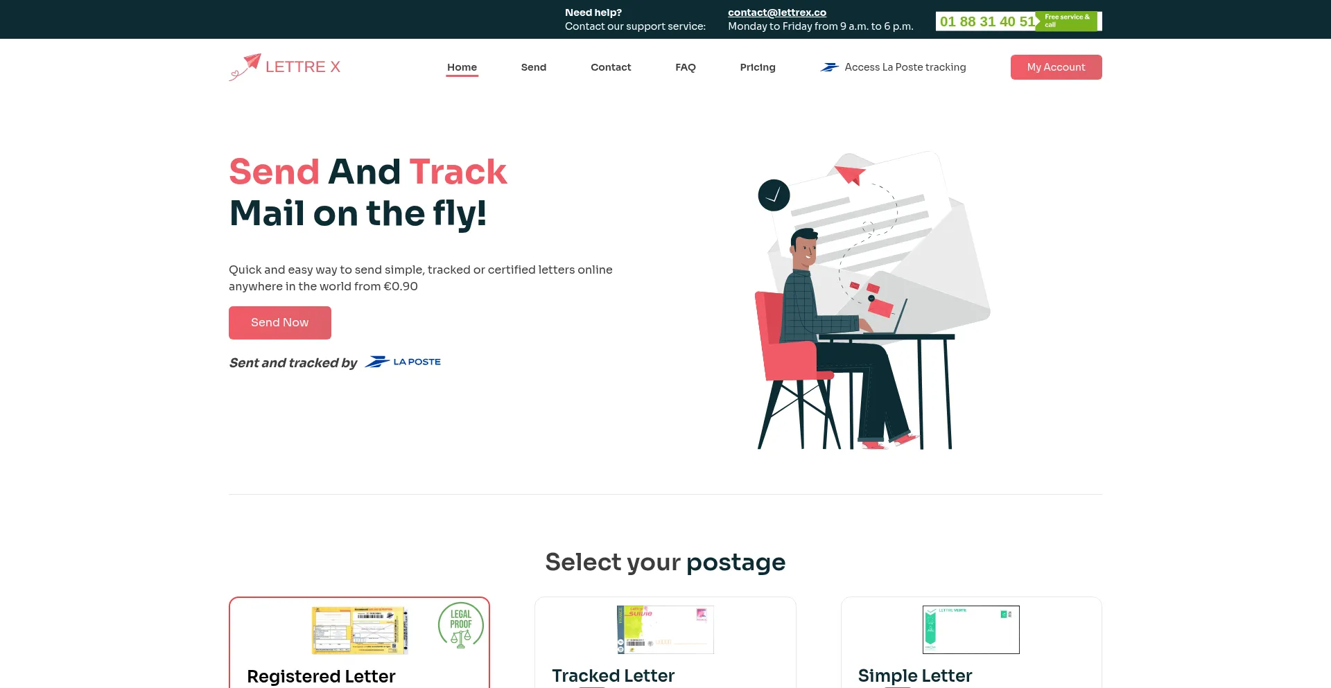 Website screenshot of Lettrex.co