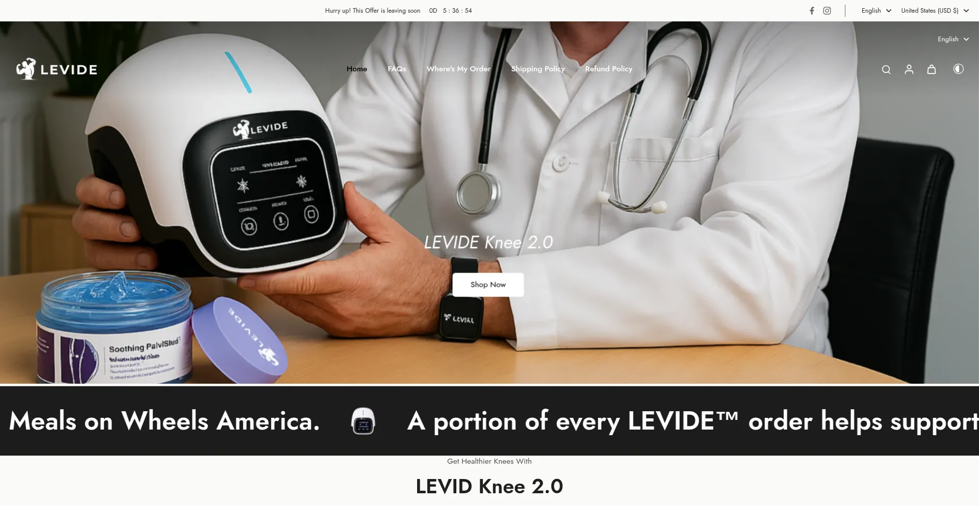 Website screenshot of Levidecupp.com