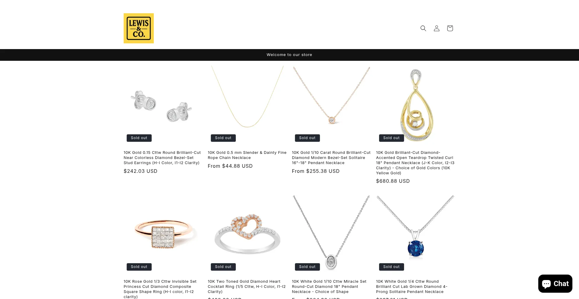 Website screenshot of Lewisco.shop