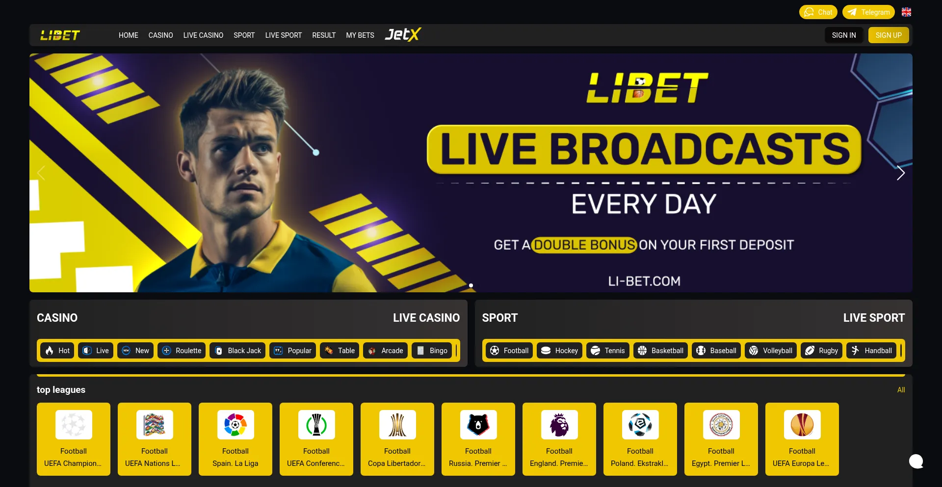 Website screenshot of Li-bet.eu